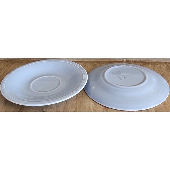 2 Edwin M Knowles Vintage Saucer Plates Pastel Blue Nice Condition See Pictures - Picture 2 of 11